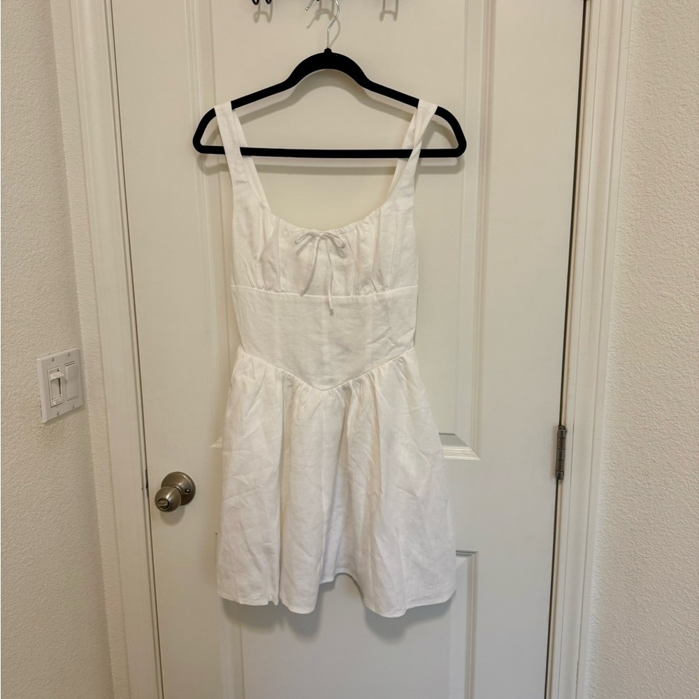 Reformation Daria Linen Dress White - Picture 5 of 7